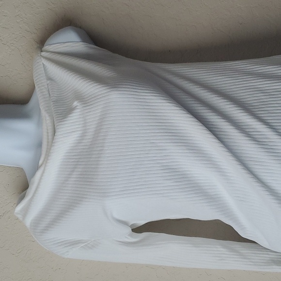 4/$30 **Open Edit One Sleeve Ribbed White Medium Top - Picture 4 of 9